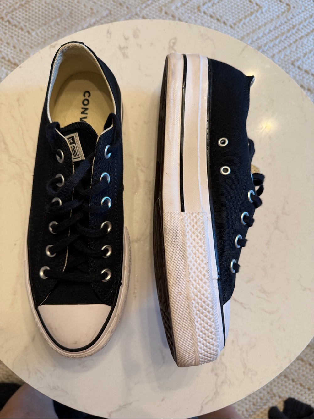 Converse Womens'Black Low Top Canvas Sneakers